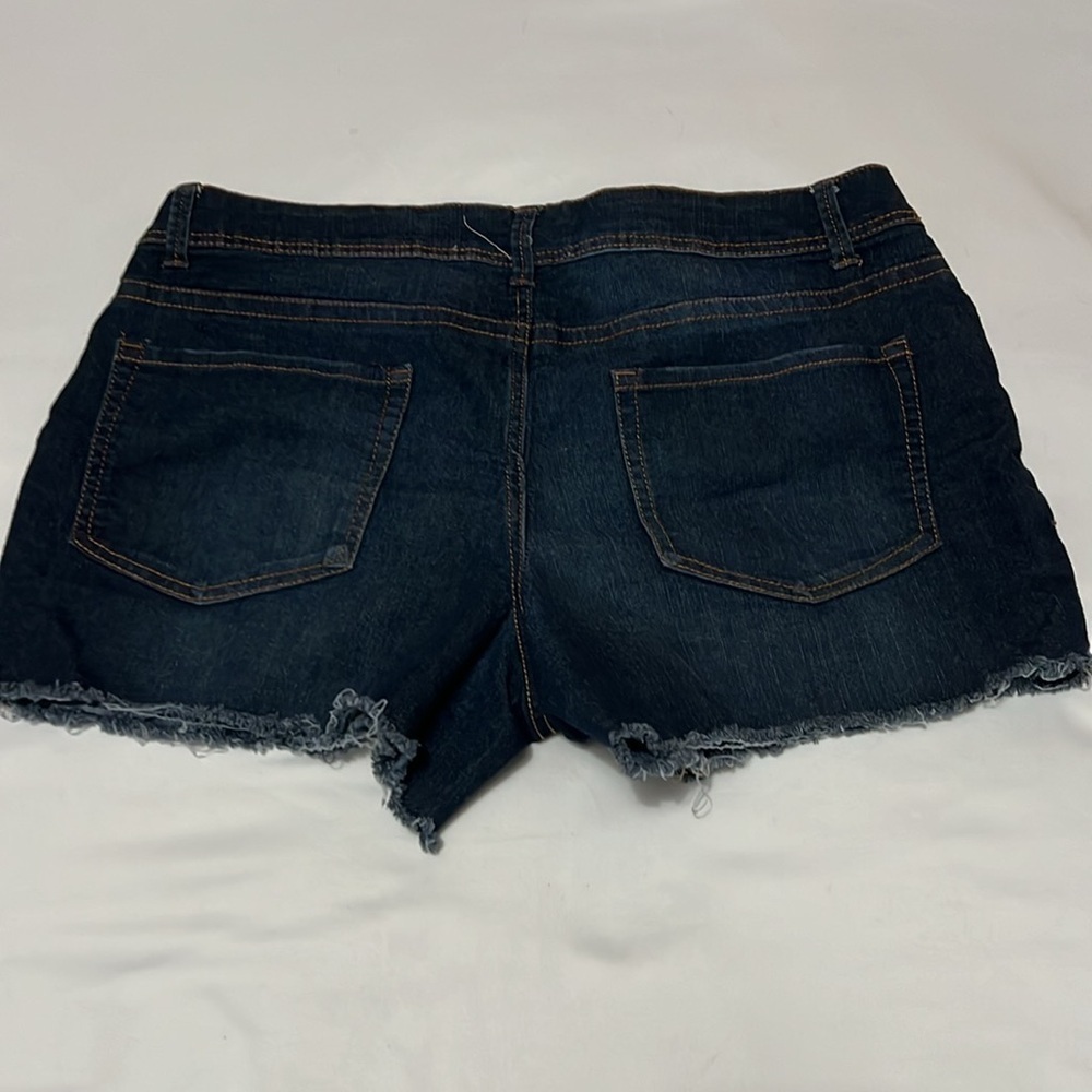 Fire & Gold Denim Raw Hem Dark Wash Shorts - Picture 2 of 3